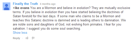YouTube comment. Finally the Truth: 