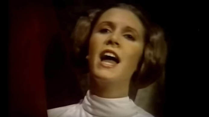 The Star Wars Holiday Special: Princess Leia singing at the Wookiee's Life Day celebration