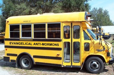 A short bus (for mentally handicapped children) labeled 