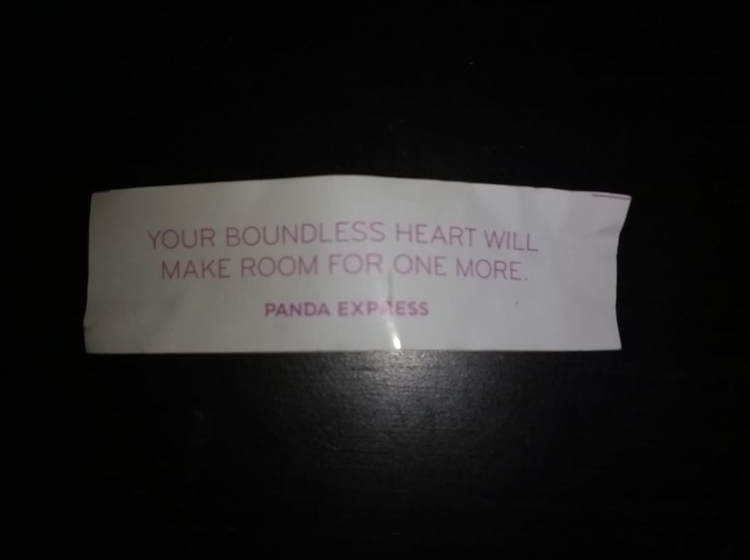 Panda Express fortune cookie: 