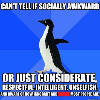 Socially Awkward Penguin meme: 