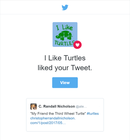 I Like Turtles liked your Tweet. View. C. Randall Nicholson @alie... 